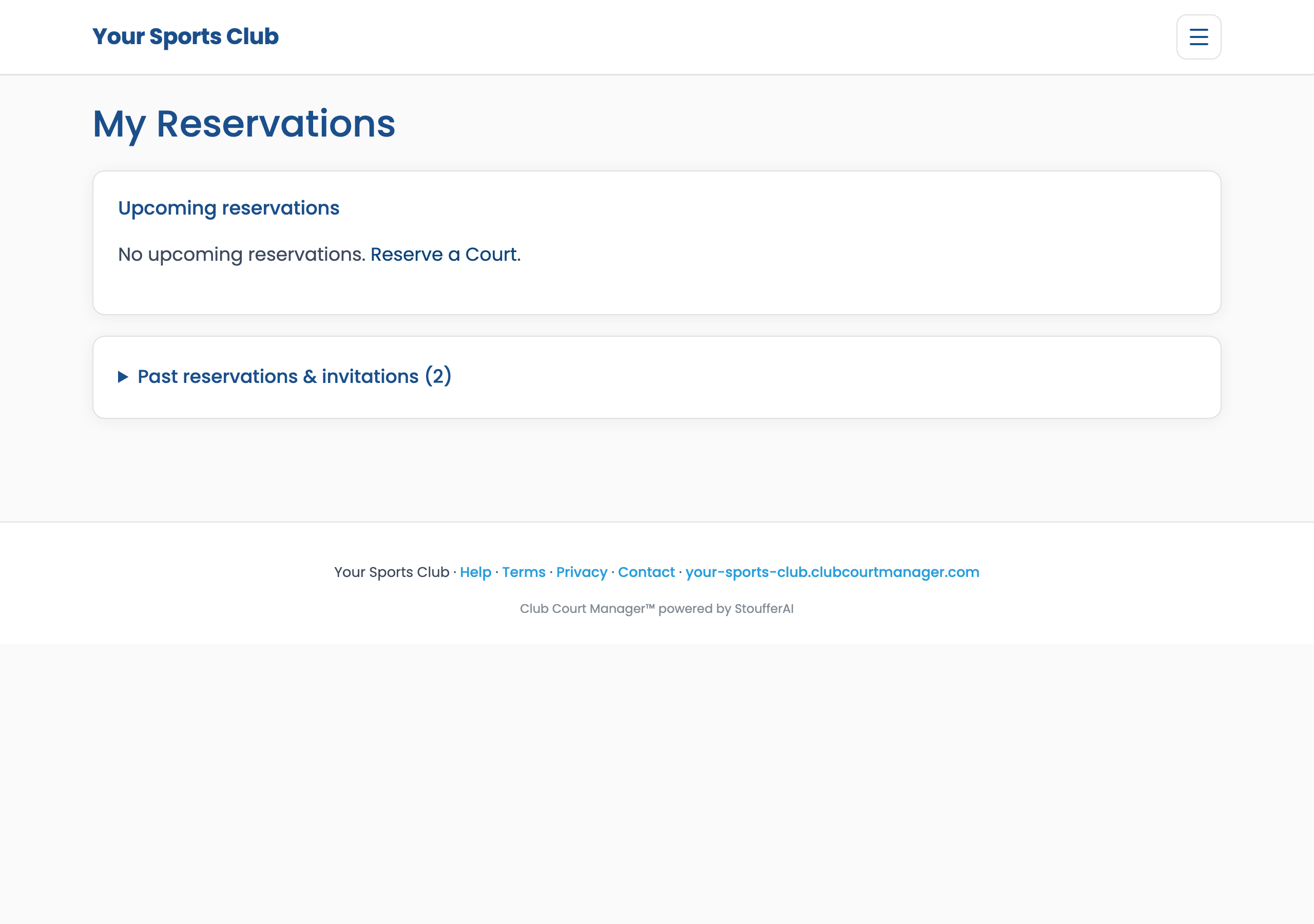 My Reservations list showing upcoming bookings